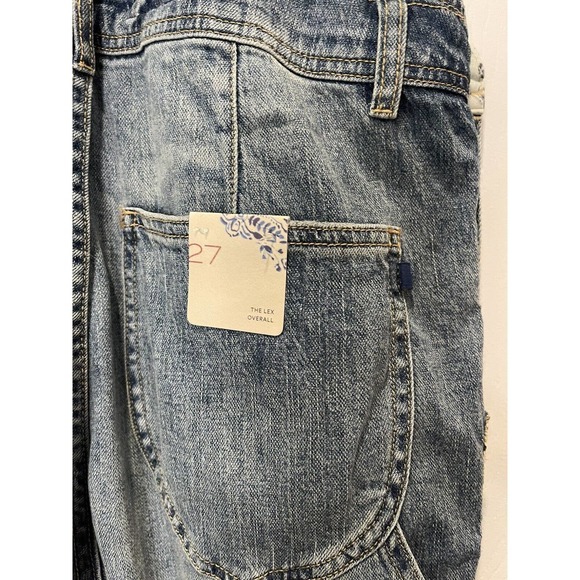 Pilcro Anthropologie The Lex Denim Jean Bib Overalls Camo Animal NEW Womens 27 - Picture 8 of 11